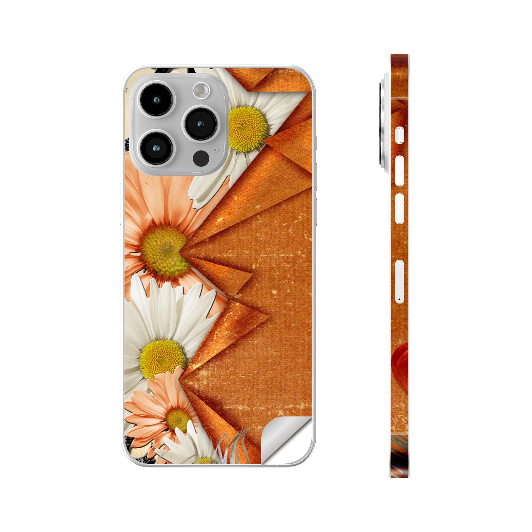 iPhone14 iPhone15 用 スキンシール 全面スキンシール フル 背面 側面 ステッカー 保護シール iphone14plus iphone14pro iphone14promax iphone15plus iphone15pro iphone15promax 各種対応 花　フラワー　柄　模様　023339