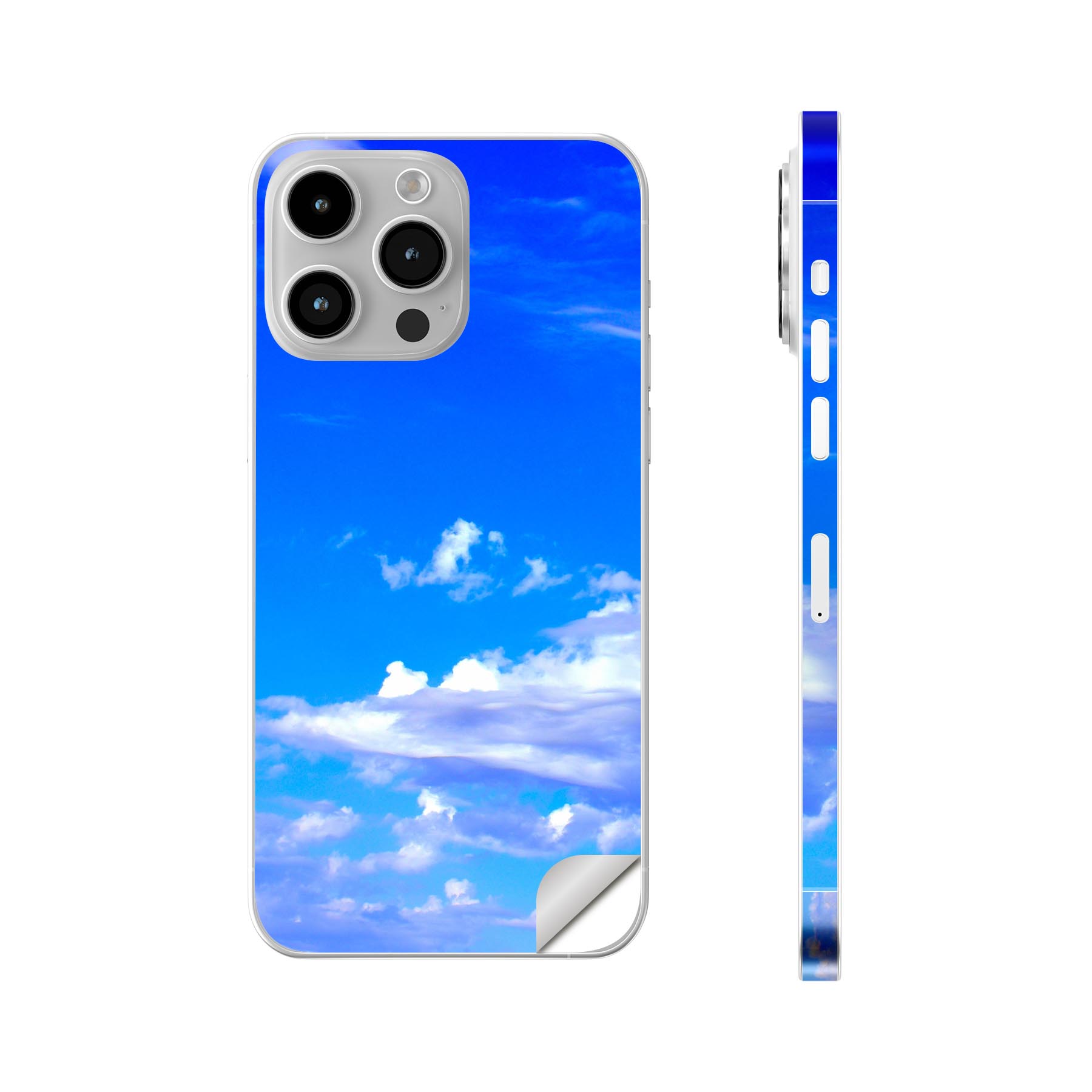 iPhone14 iPhone15 用 スキンシール 全面スキンシール フル 背面 側面 ステッカー 保護シール iphone14plus iphone14pro iphone14promax iphone15plus iphone15pro iphone15promax 各種対応 空 雲 写真 023803
