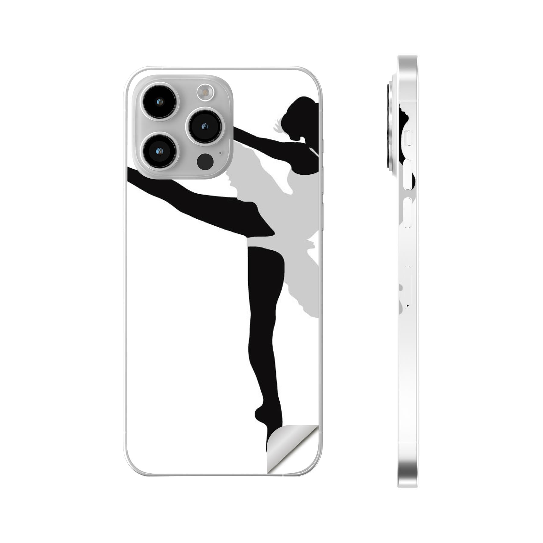 iPhone14 iPhone15 用 スキンシール 全面スキンシール フル 背面 側面 ステッカー 保護シール iphone14plus iphone14pro iphone14promax iphone15plus iphone15pro iphone15promax 各種対応 バレリーナ ポーズ シルエット 031931