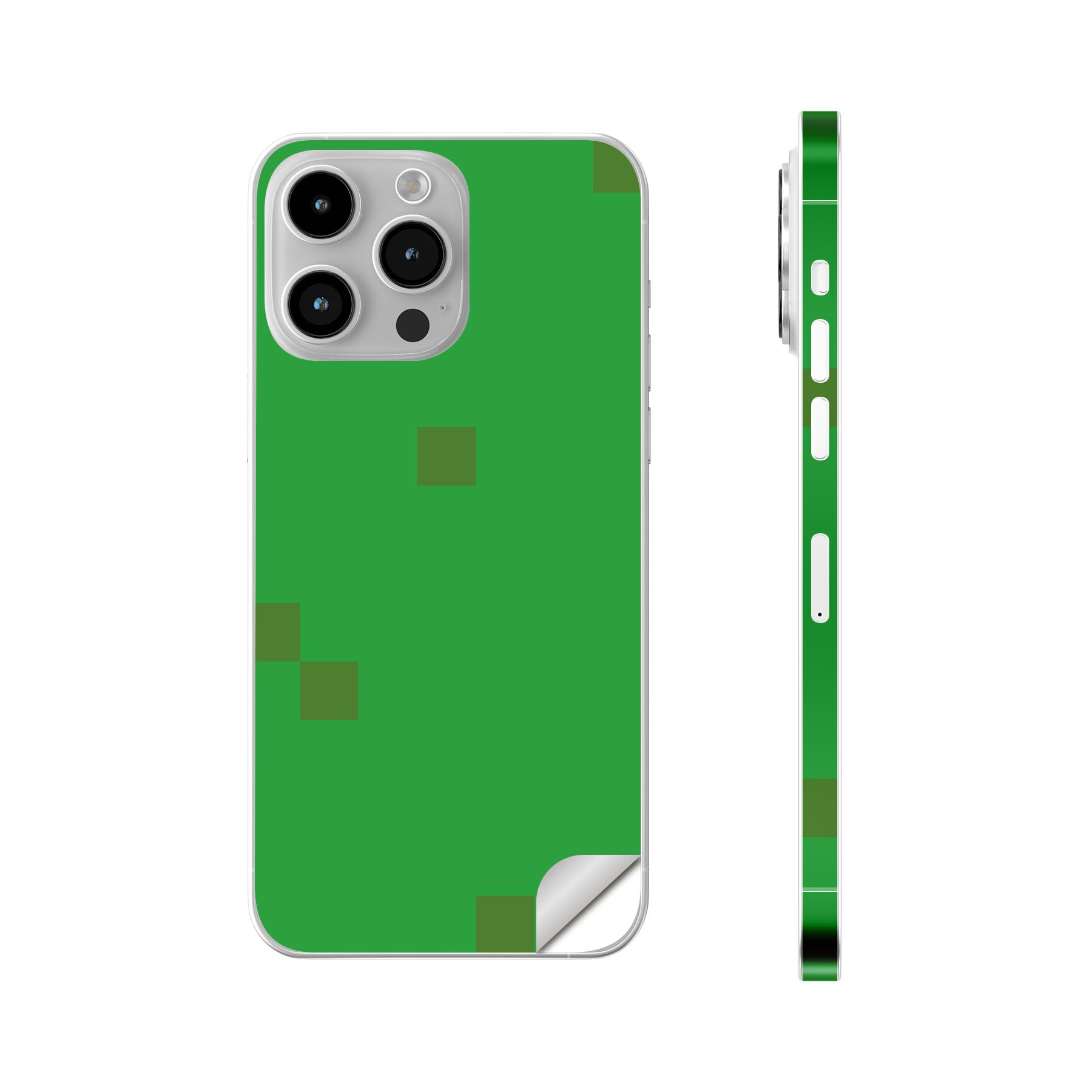 iPhone14 iPhone15 用 スキンシール 全面スキンシール フル 背面 側面 ステッカー 保護シール iphone14plus iphone14pro iphone14promax iphone15plus iphone15pro iphone15promax 各種対応 緑　シンプル　模様　004465