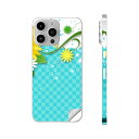 iPhone14 iPhone15 用 スキンシール 全面スキンシール フル 背面 側面 ステッカー 保護シール iphone14plus iphone14pro iphone14promax iphone15plus iphone15pro iphone15promax 各種対応 ひまわり 花 チェック 004657