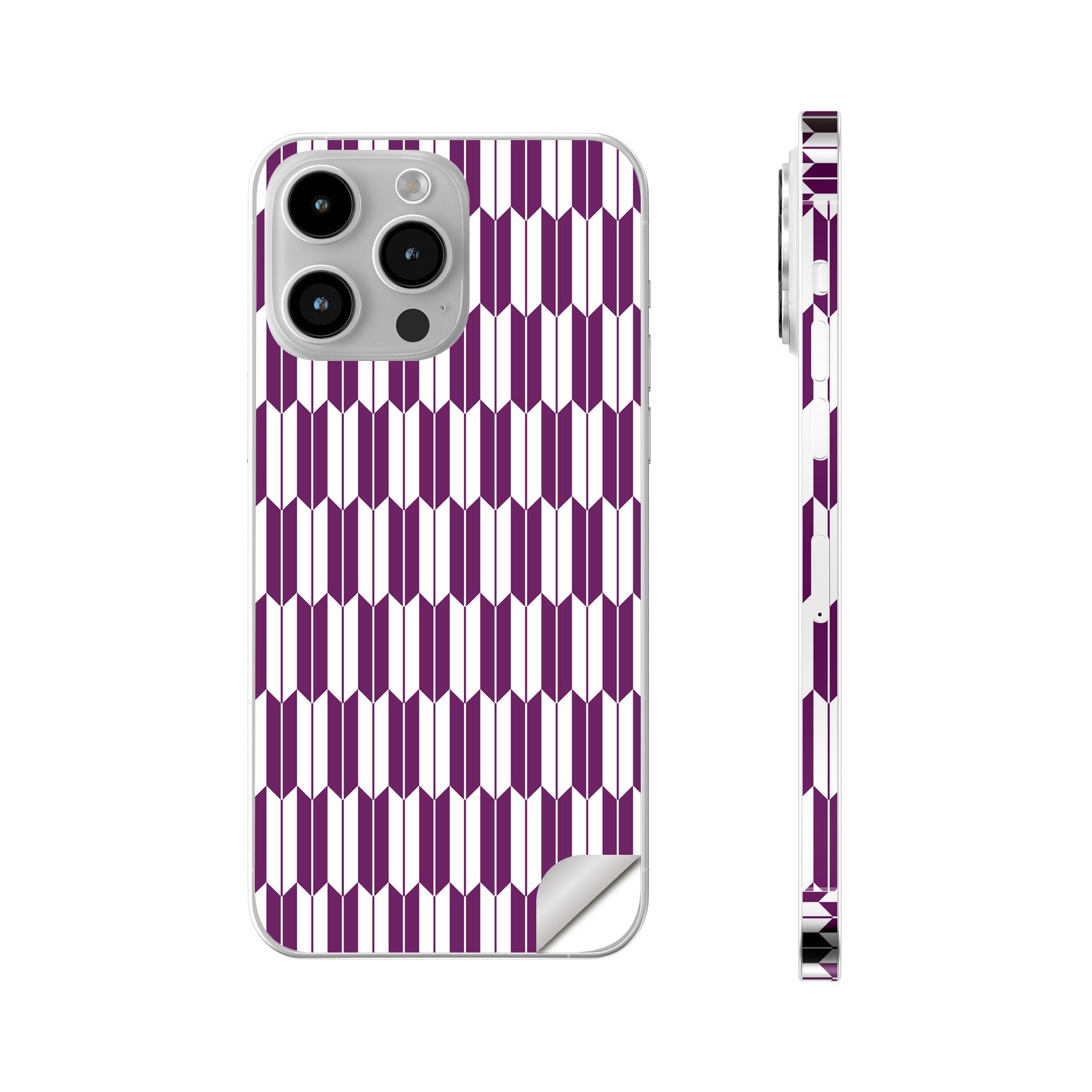 iPhone14 iPhone15 用 スキンシール 全面スキンシール フル 背面 側面 ステッカー 保護シール iphone14plus iphone14pro iphone14promax iphone15plus iphone15pro iphone15promax 各種対応 和風　和柄　紫　004749