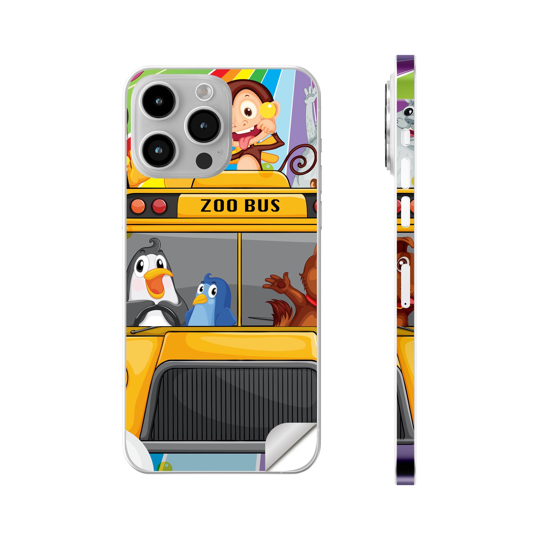 iPhone14 iPhone15 用 スキンシール 全面スキンシール フル 背面 側面 ステッカー 保護シール iphone14plus iphone14pro iphone14promax iphone15plus iphone15pro iphone15promax 各種対応 キャラクター 動物 004858