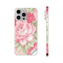 iPhone14 iPhone15 用 スキンシール 全面スキンシール フル 背面 側面 ステッカー 保護シール iphone14plus iphone14pro iphone14promax iphone15plus iphone15pro iphone15promax 各種対応 花 ピンク イラスト 004907