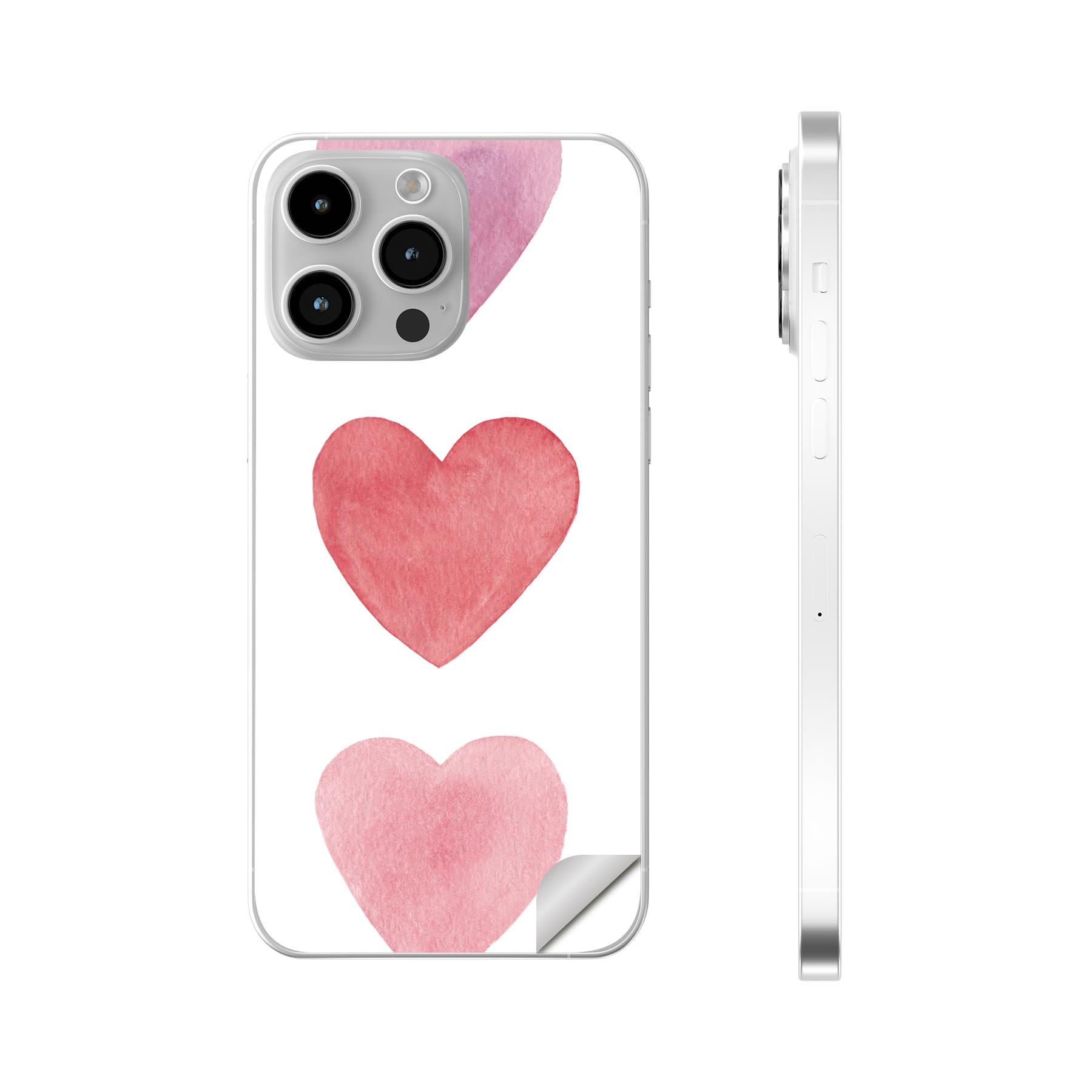 iPhone14 iPhone15 用 スキンシール 全面スキンシール フル 背面 側面 ステッカー 保護シール iphone14plus iphone14pro iphone14promax iphone15plus iphone15pro iphone15promax 各種対応 ハート　色彩　シンプル　005266