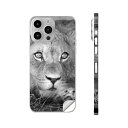 iPhone14 iPhone15 用 スキンシール 全面スキンシール フル 背面 側面 ステッカー 保護シール iphone14plus iphone14pro iphone14promax iphone15plus iphone15pro iphone15promax 各種対応 写真 モノクロ ライオン 007626