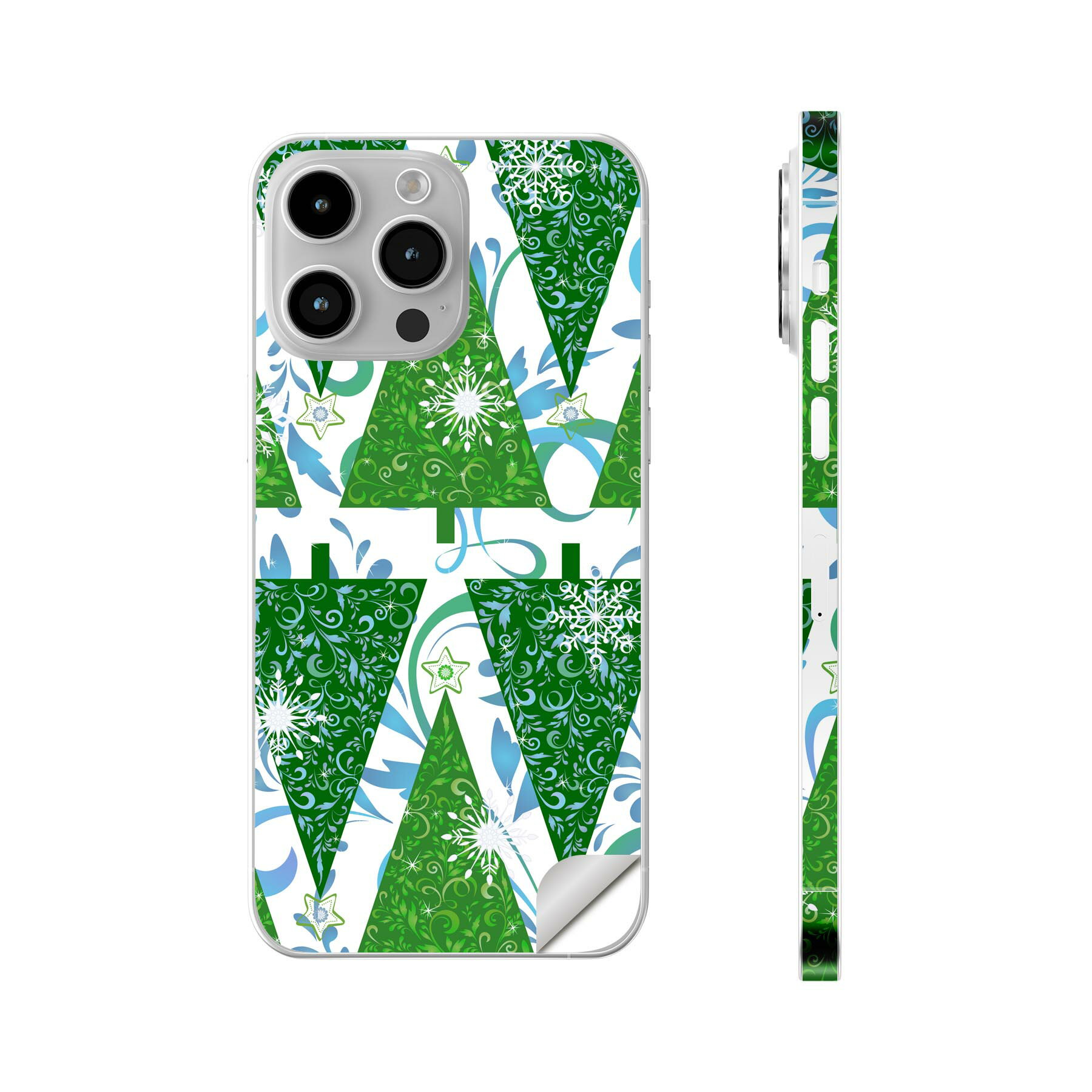 iPhone14 iPhone15 用 スキンシール 全面スキンシール フル 背面 側面 ステッカー 保護シール iphone14plus iphone14pro iphone14promax iphone15plus iphone15pro iphone15promax 各種対応 雪　結晶　冬　植物　星　スター　008546