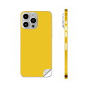 iPhone14 iPhone15 用 スキンシール 全面スキンシール フル 背面 側面 ステッカー 保護シール iphone14plus iphone14pro iphone14promax iphone15plus iphone15pro iphone15promax 各種対応 シンプル 無地 黄色 008994