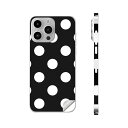 iPhone14 iPhone15 用 スキンシール 全面スキンシール フル 背面 側面 ステッカー 保護シール iphone14plus iphone14pro iphone14promax iphone15plus iphone15pro iphone15promax 各種対応 シンプル 水玉 ドット 黒 009093