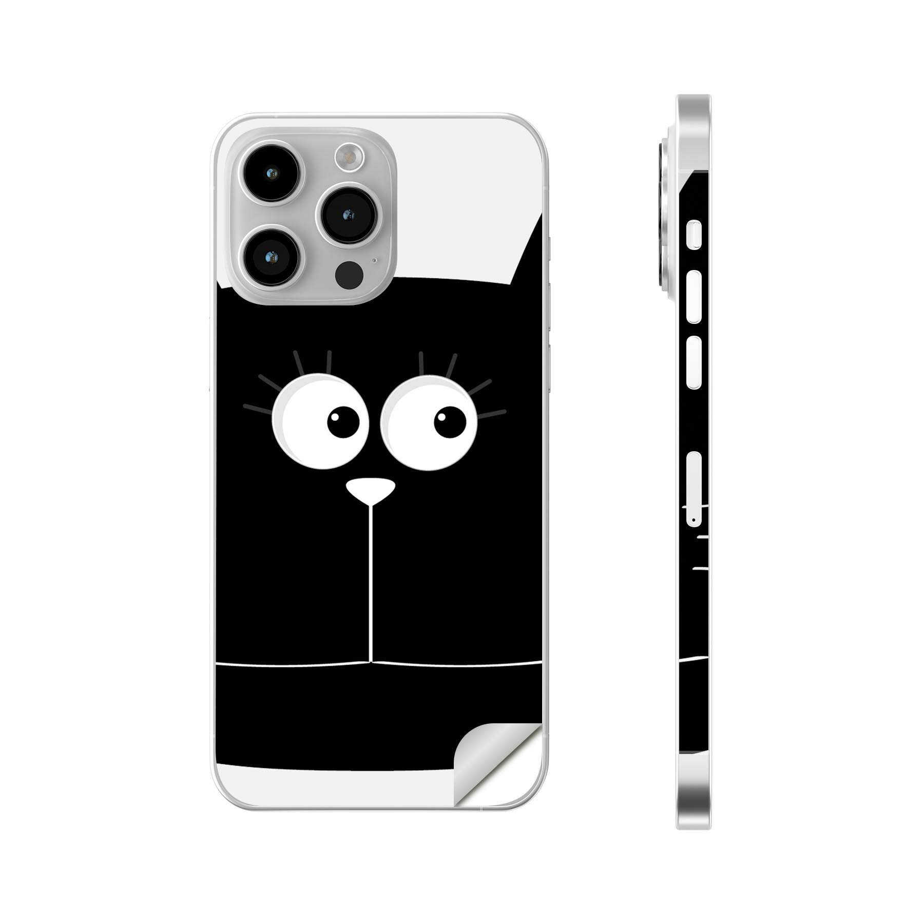 Rakuten - iPhone14 iPhone15 用 スキンシール 全面スキンシール フル 背面 側面 ステッカー 保護シール iphone14plus iphone14pro iphone14promax iphone15plus iphone15pro iphone15promax 各種対応 動物　猫　シンプル　010390