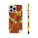 iPhone14 iPhone15 用 スキンシール 全面スキンシール フル 背面 側面 ステッカー 保護シール iphone14plus iphone14pro iphone14promax iphone15plus iphone15pro iphone15promax 各種対応 ゴッホ ひまわり 絵画 011466