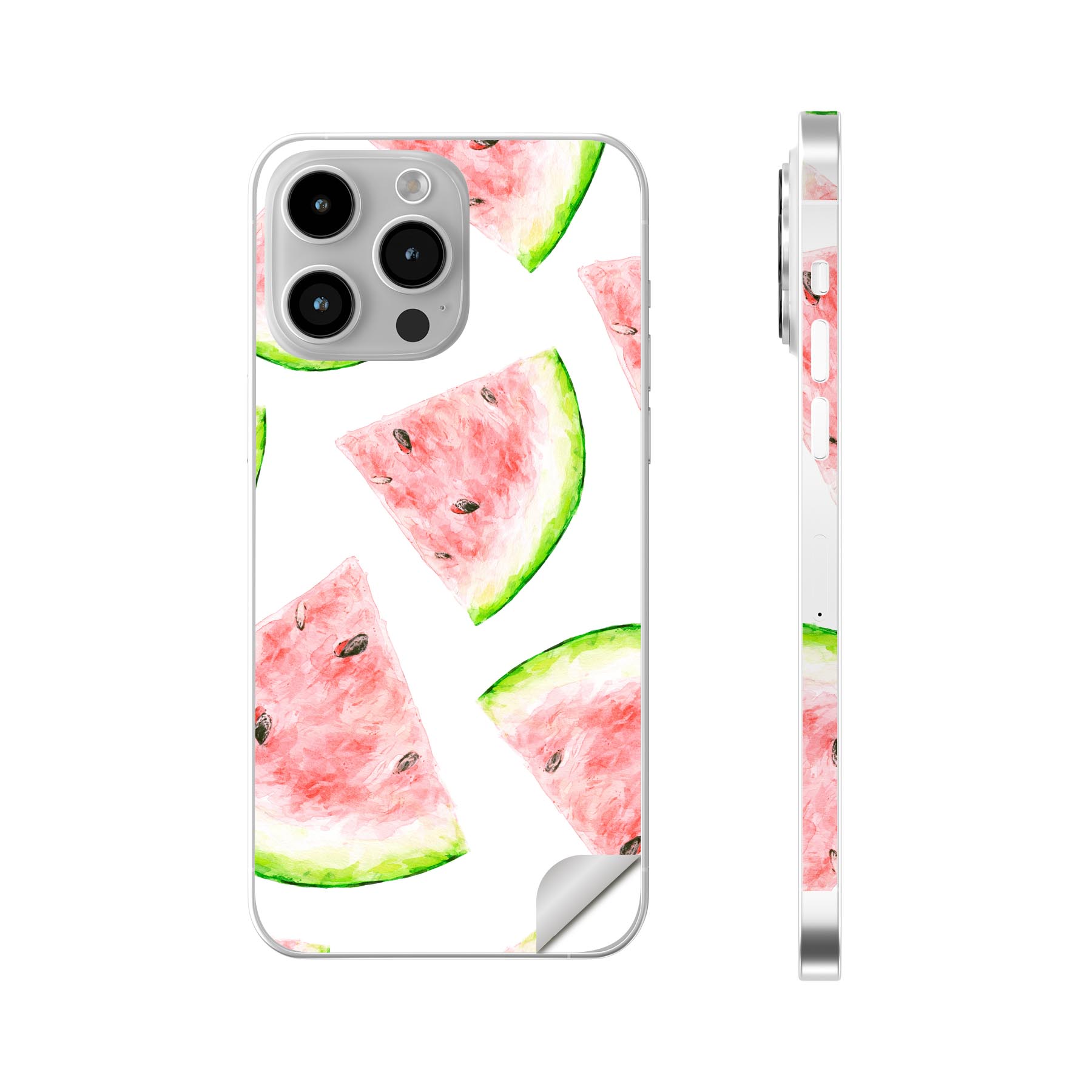 iPhone14 iPhone15 用 スキンシール 全面スキンシール フル 背面 側面 ステッカー 保護シール iphone14plus iphone14pro iphone14promax iphone15plus iphone15pro iphone15promax 各種対応 スイカ　果物　夏　012205