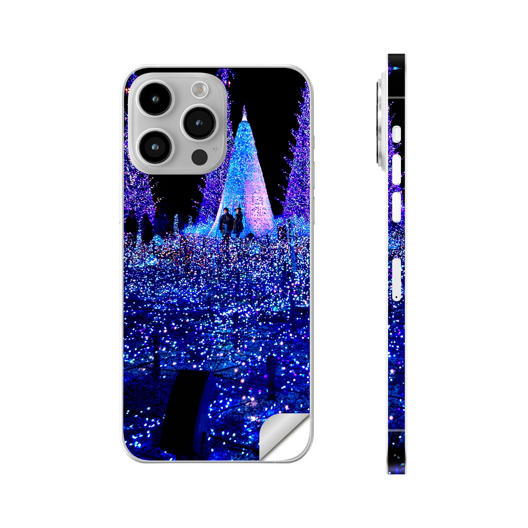 iPhone14 iPhone15 用 スキンシール 全面スキンシール フル 背面 側面 ステッカー 保護シール iphone14plus iphone14pro iphone14promax iphone15plus iphone15pro iphone15promax 各種対応 夜景 イルミネーション 景色 012700