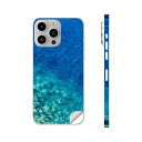 iPhone14 iPhone15 用 スキンシール 全面スキンシール フル 背面 側面 ステッカー 保護シール iphone14plus iphone14pro iphone14promax iphone15plus iphone15pro iphone15promax 各種対応 海 夏 ブルー 012738