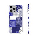iPhone14 iPhone15 用 スキンシール 全面スキンシール フル 背面 側面 ステッカー 保護シール iphone14plus iphone14pro iphone14promax iphone15plus iphone15pro iphone15promax 各種対応 ペイズリー 模様 青 013972