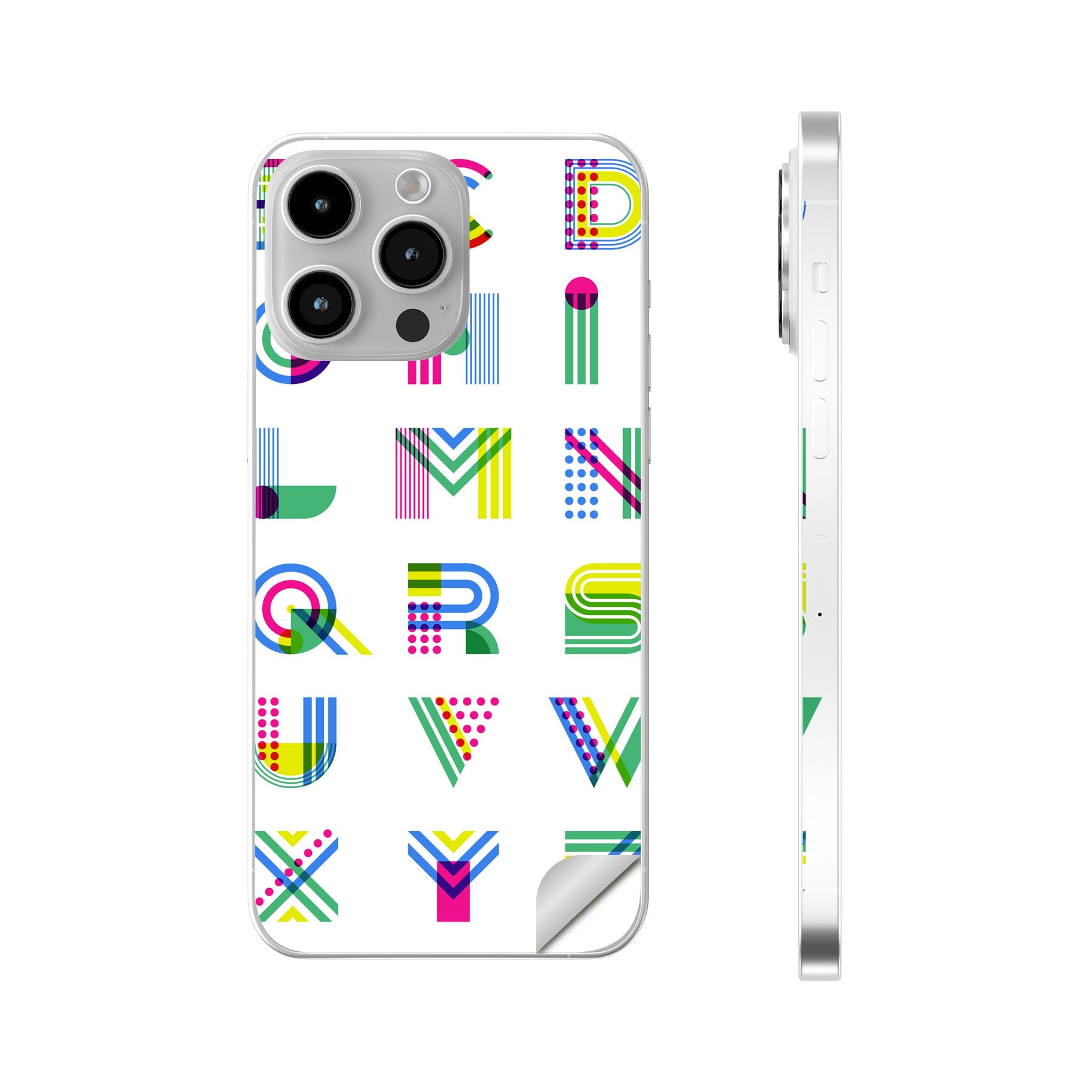 iPhone14 iPhone15 用 スキンシール 全面スキンシール フル 背面 側面 ステッカー 保護シール iphone14plus iphone14pro iphone14promax iphone15plus iphone15pro iphone15promax 各種対応 英語　アルファベット　013978
