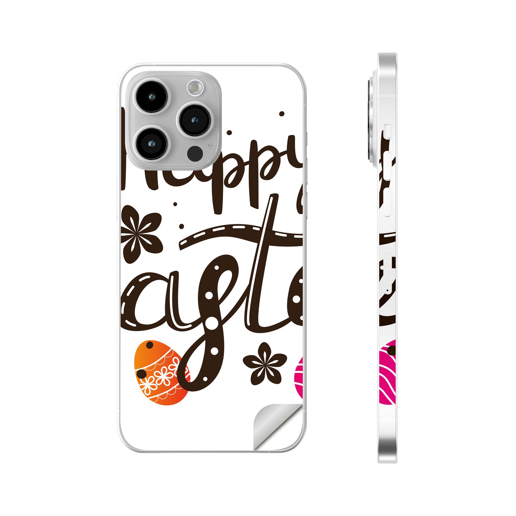 iPhone14 iPhone15 用 スキンシール 全面スキンシール フル 背面 側面 ステッカー 保護シール iphone14plus iphone14pro iphone14promax iphone15plus iphone15pro iphone15promax 各種対応 イースター たまご うさぎ ケーキ パステル 015315