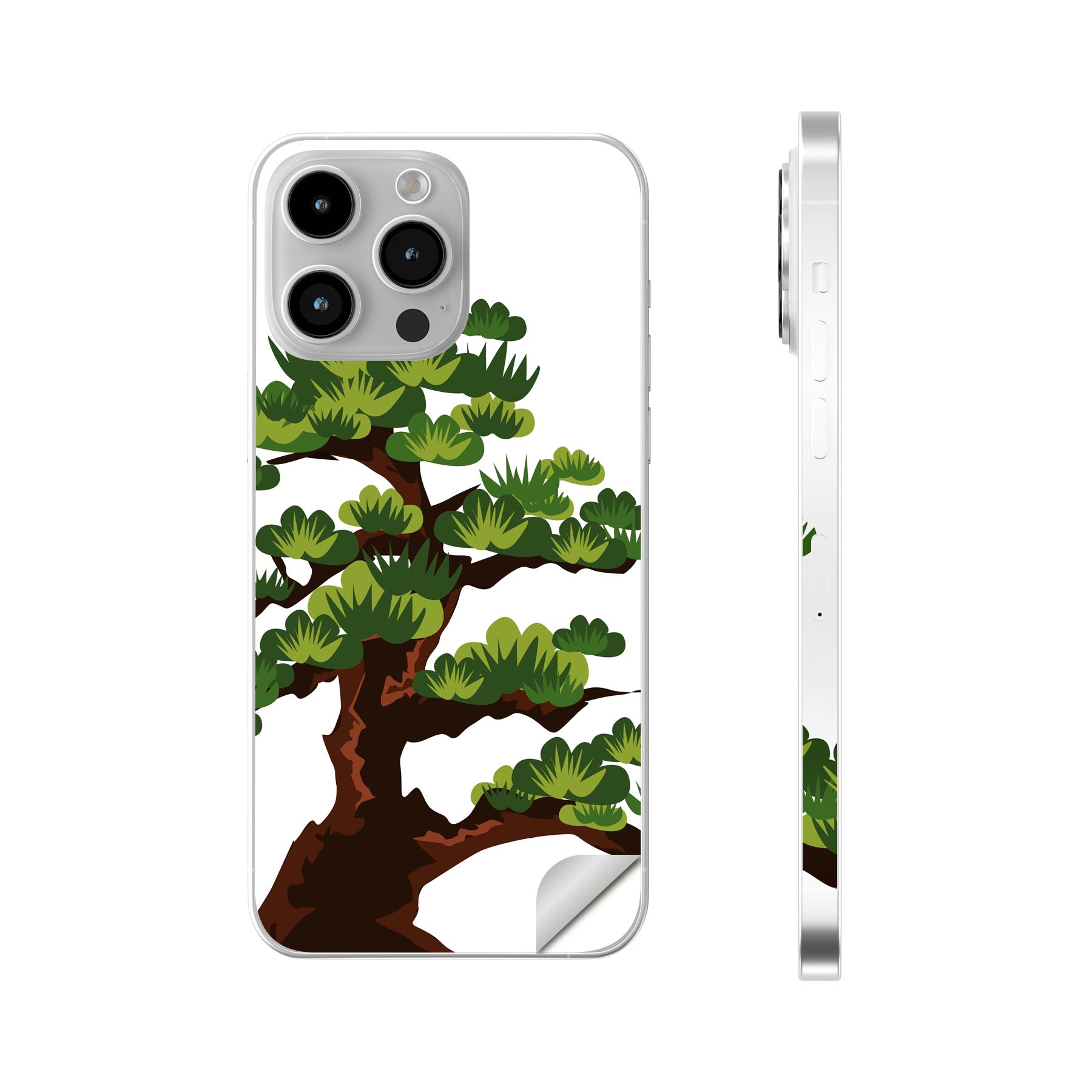 iPhone14 iPhone15 用 スキンシール 全面スキンシール フル 背面 側面 ステッカー 保護シール iphone14plus iphone14pro iphone14promax iphone15plus iphone15pro iphone15promax 各種対応 盆栽　和風　015646