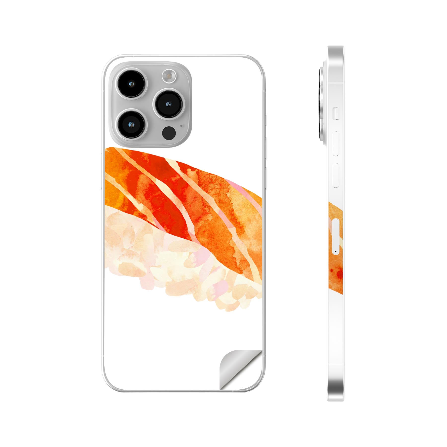iPhone14 iPhone15 用 スキンシール 全面スキンシール フル 背面 側面 ステッカー 保護シール iphone14plus iphone14pro iphone14promax iphone15plus iphone15pro iphone15promax 各種対応 お寿司 食べ物 和食 016178
