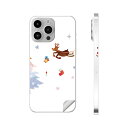 iPhone14 iPhone15 用 スキンシール 全面スキンシール フル 背面 側面 ステッカー 保護シール iphone14plus iphone14pro iphone14promax iphone15plus iphone15pro iphone15promax 各種対応 トナカイ サンタ 雪 017832
