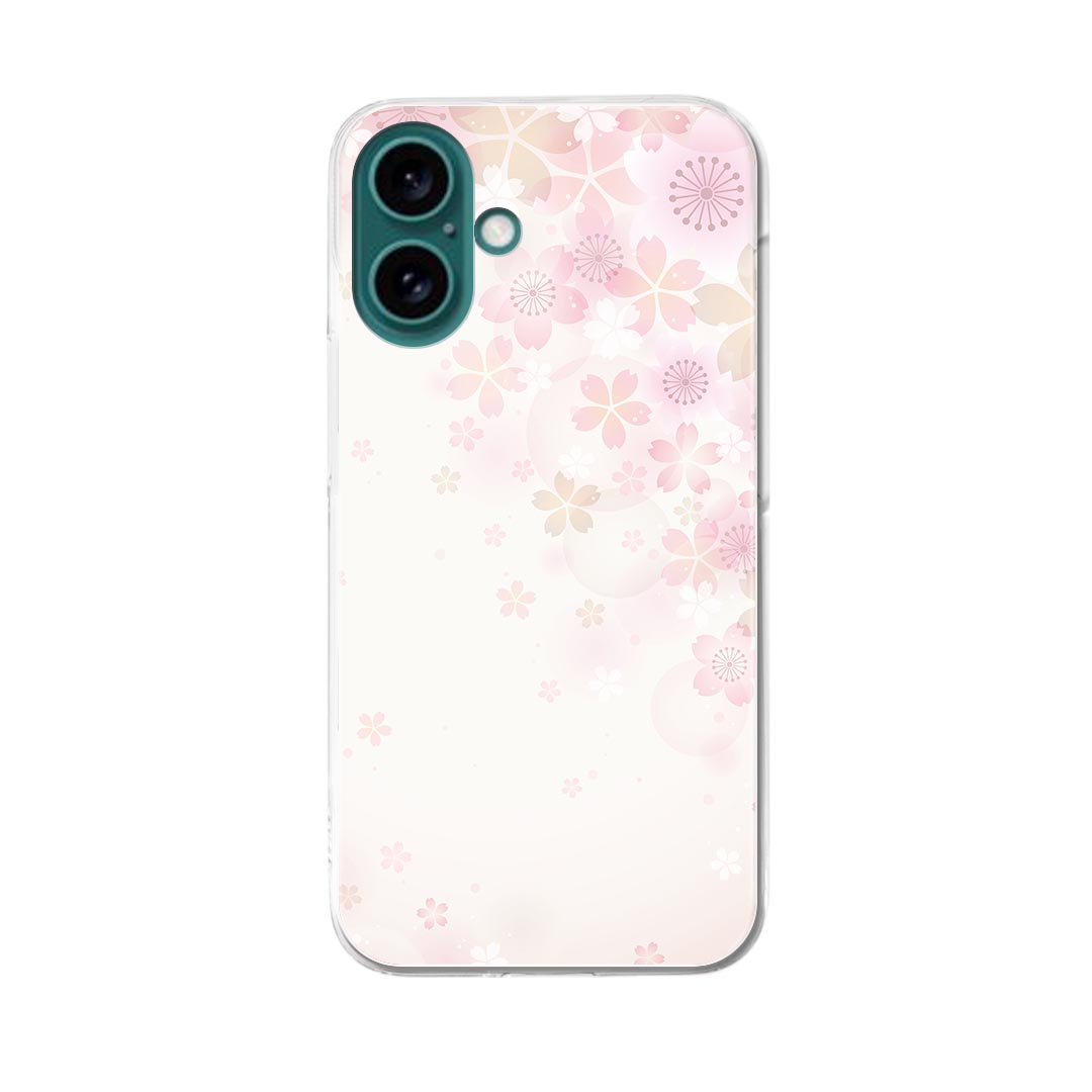 iPhone16 6.1インチ 専用 各キャリア iPhone 16 共通対応 ハード ケース iphone16 対応 ケース カバー ハードケース 000179 さくら ピンク 春