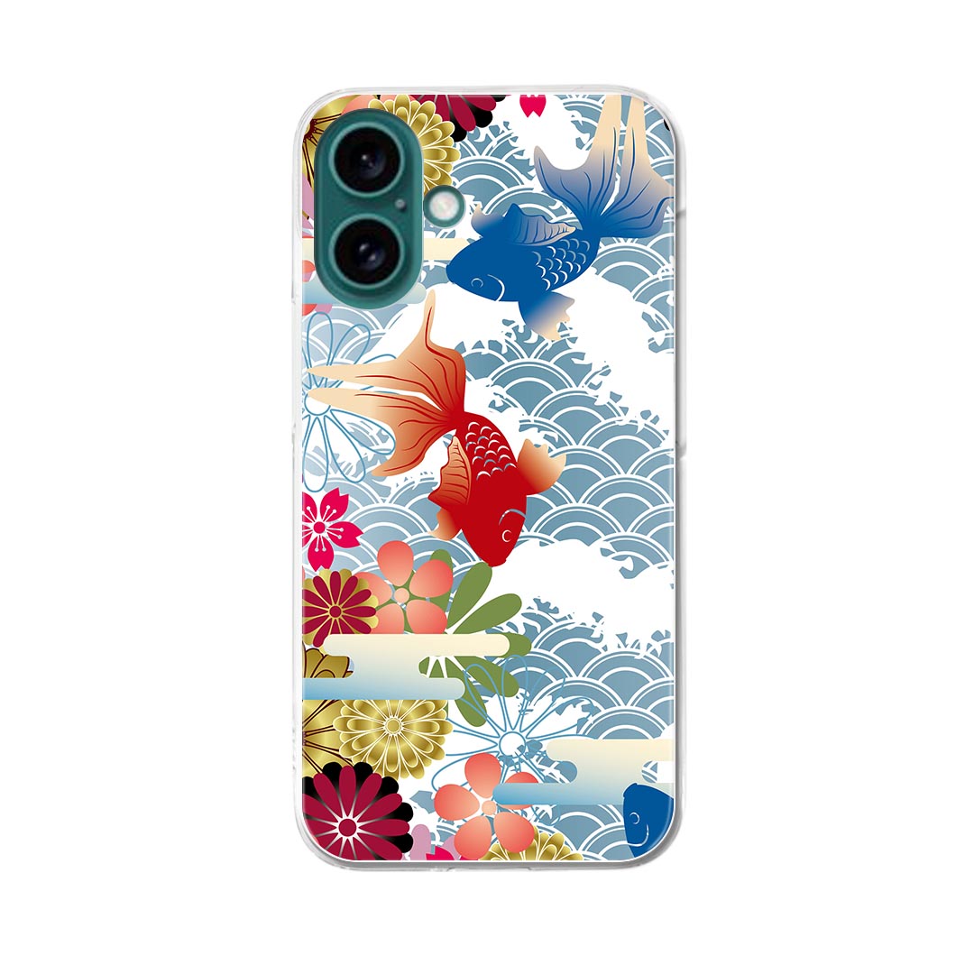 【送料無料】ハードケース ほぼ全機種対応 スマホ カバー ケース スマホケース ポリカーボネート ハード 携帯ケース softbank au docomo 000840 金魚　和柄