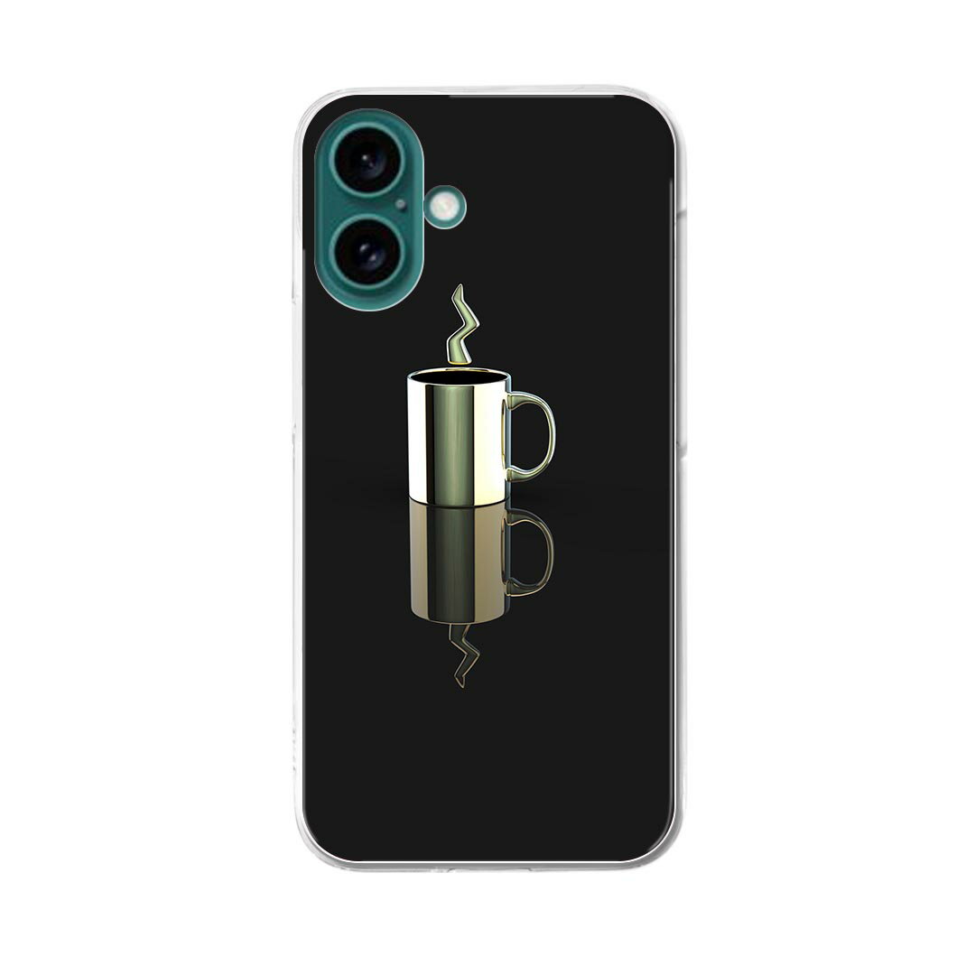 iPhone16plus 6.7インチ 専用 各キャリア iPhone 16 plus 共通対応 ハード ケース iphone16plus ケース カバー 023143 コーヒー　カップ　イラスト
