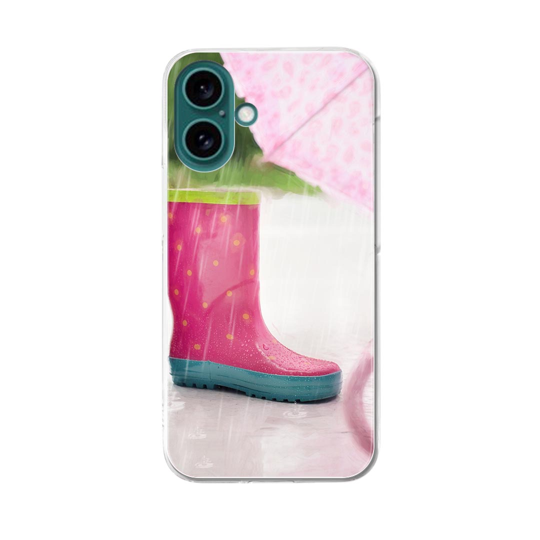 iPhone16 6.1インチ 専用 各キャリア iPhone 16 共通対応 ハード ケース iphone16 対応 ケース カバー ハードケース 025794 雨 レインブーツ 長靴