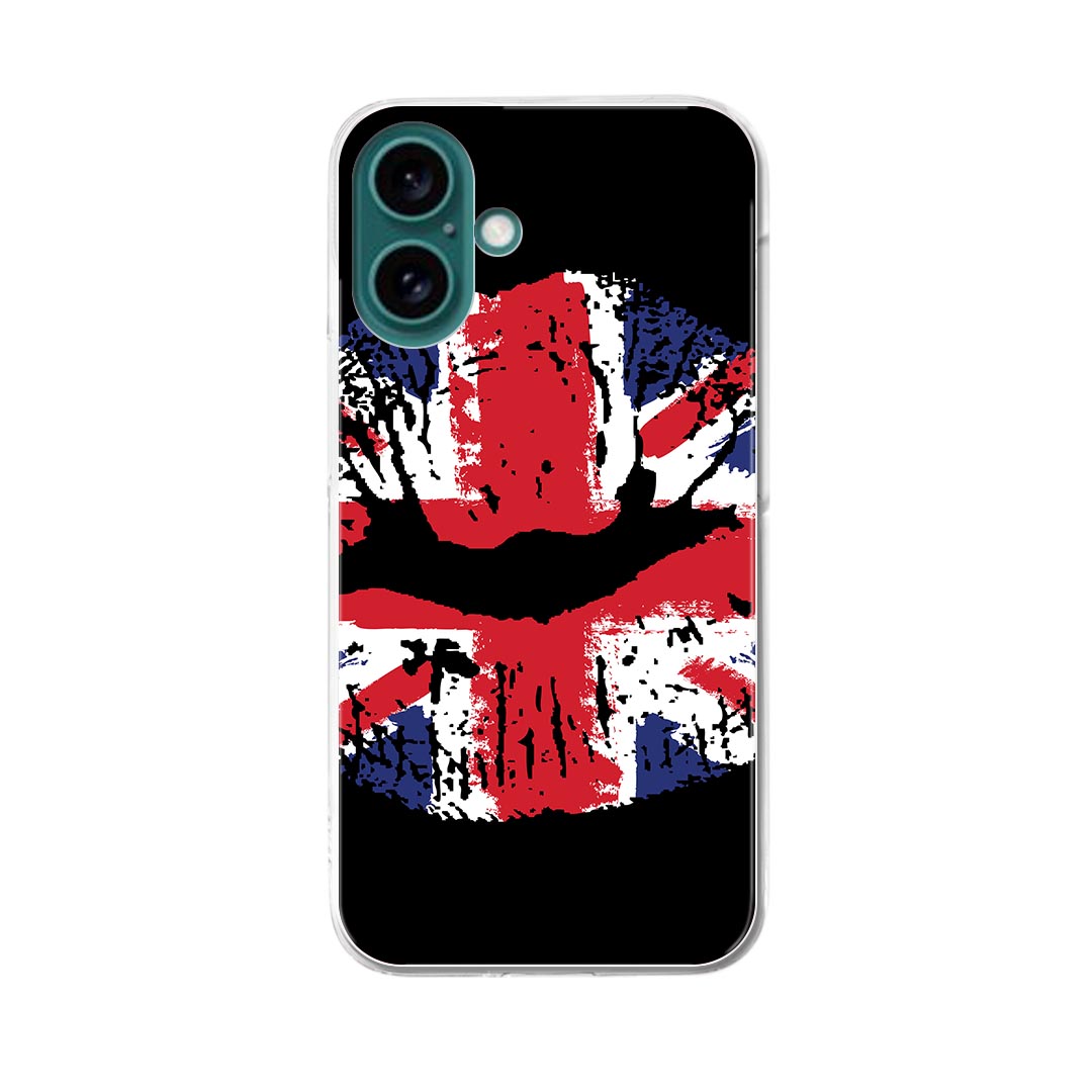 iPhone16plus 6.7インチ 専用 各キャリア iPhone 16 plus 共通対応 ハード ケース iphone16plus ケース カバー 007311 唇 国旗 黒 ブラック