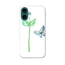 iPhone16plus 6.7インチ 専用 各キャリア iPhone 16 plus 共通対応 ハード ケース iphone16plus ケース カバー 010176 蝶 植物 水彩(2)