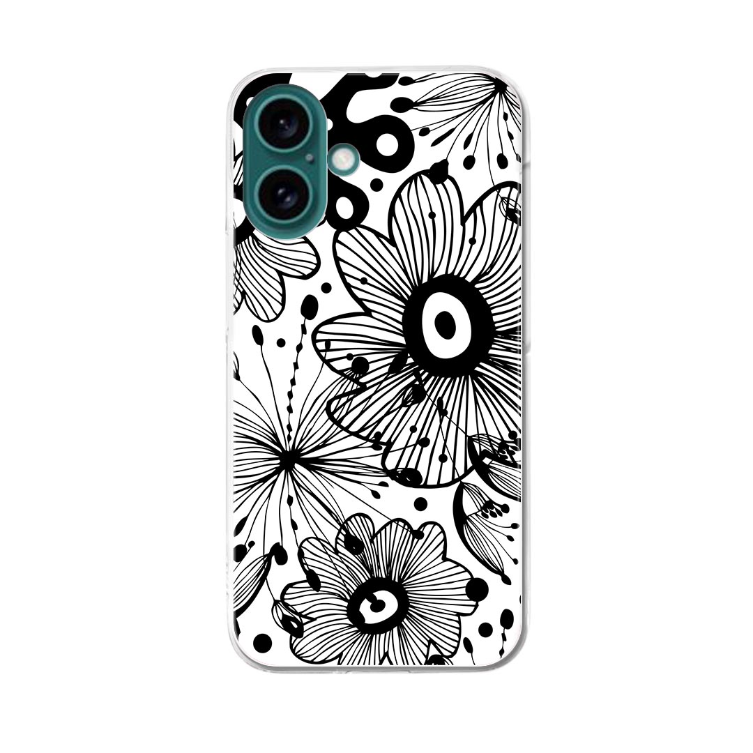 【送料無料】ハードケース ほぼ全機種対応 スマホ カバー ケース スマホケース ポリカーボネート ハード 携帯ケース softbank au docomo 010649 花 黒