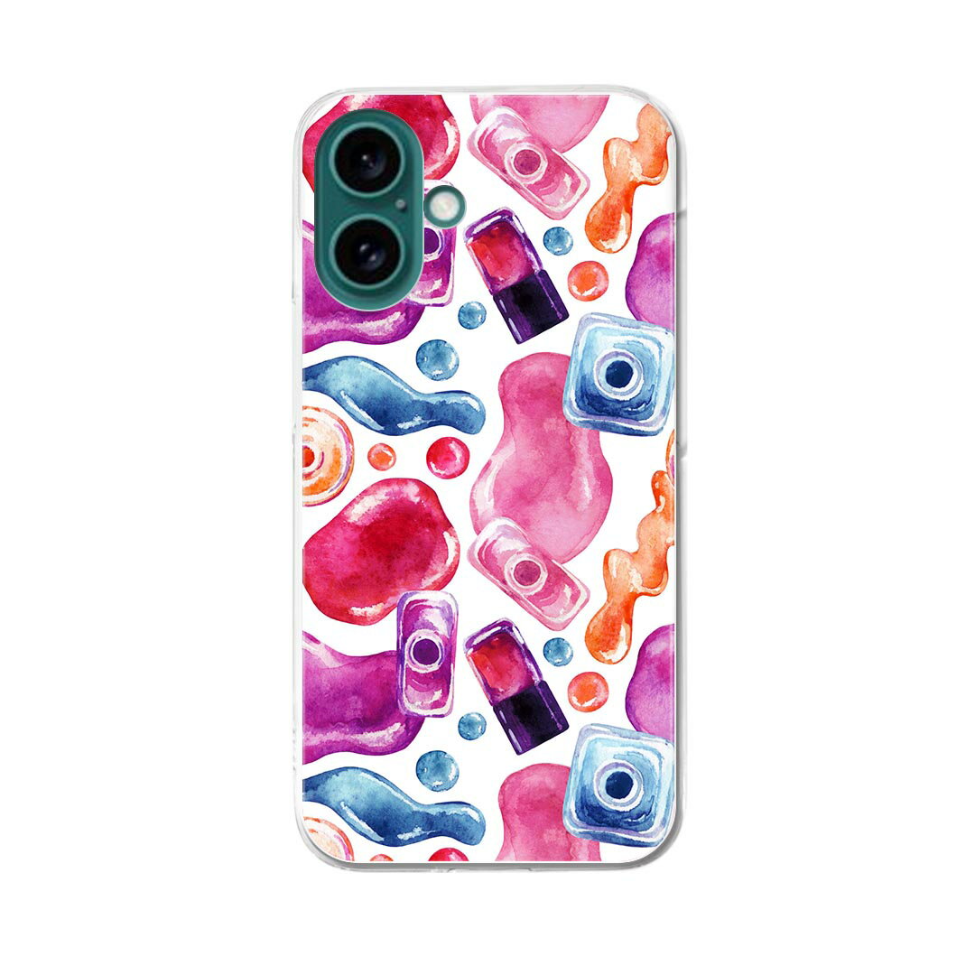 iPhone16 6.1インチ 専用 各キャリア iPhone 16 共通対応 ハード ケース iphone16 対応 ケース カバー ハードケース 012570 マニキュア おしゃれ ピンク