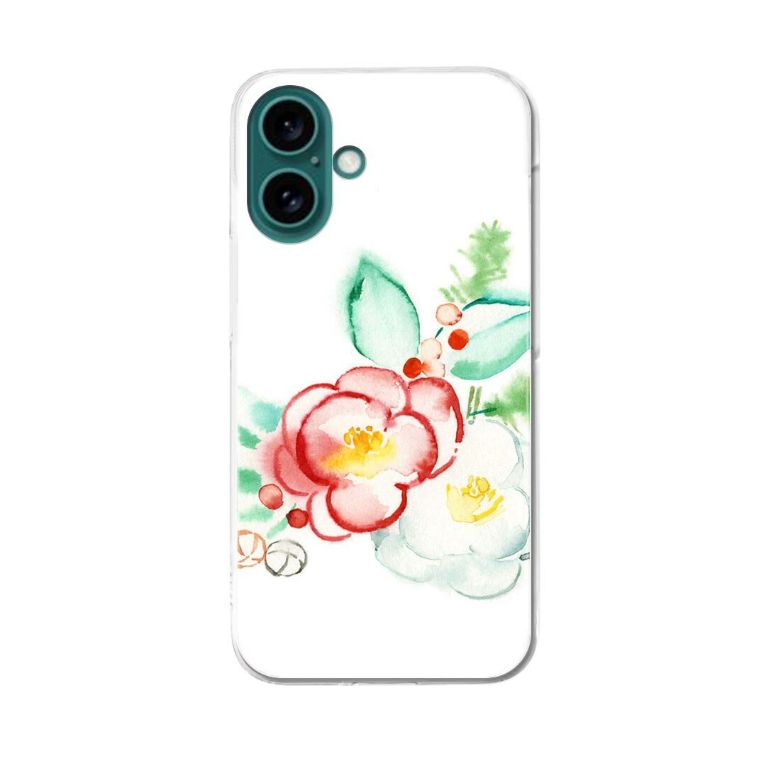 Mobile Phone Cases - iPhone16 6.1インチ 専用 各キャリア iPhone 16 共通対応 ハード ケース iphone16 対応 ケース カバー ハードケース 013574 花　椿　紅白