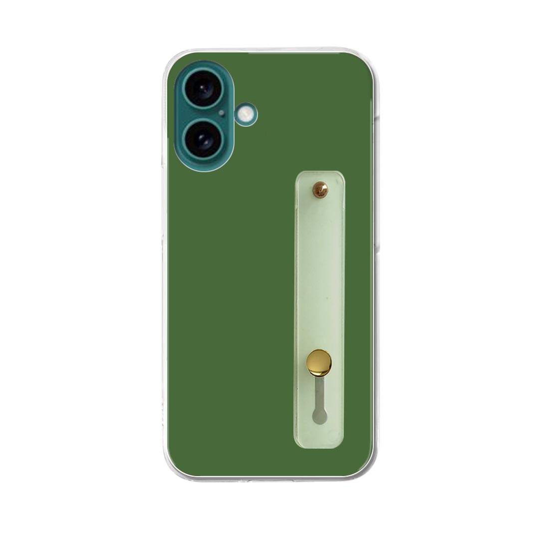 【送料無料】ハードケース スマホ ベルト付 スマホバンド 落下防止 シリコン スタンド機能付 スマホ リング スリム 背面 ほぼ全機種対応 片手持ち カバー ケース 携帯リング ハード フィンガーリング 角度調整 009013 シンプル 無地 緑