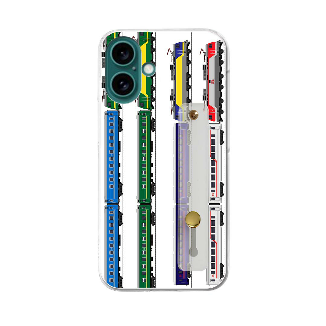 【送料無料】ハードケース スマホ ベルト付 スマホバンド 落下防止 シリコン スタンド機能付 スマホ リング スリム 背面 ほぼ全機種対応 片手持ち カバー ケース 携帯リング ハード フィンガーリング 角度調整 013213 乗り物　新幹線　電車
