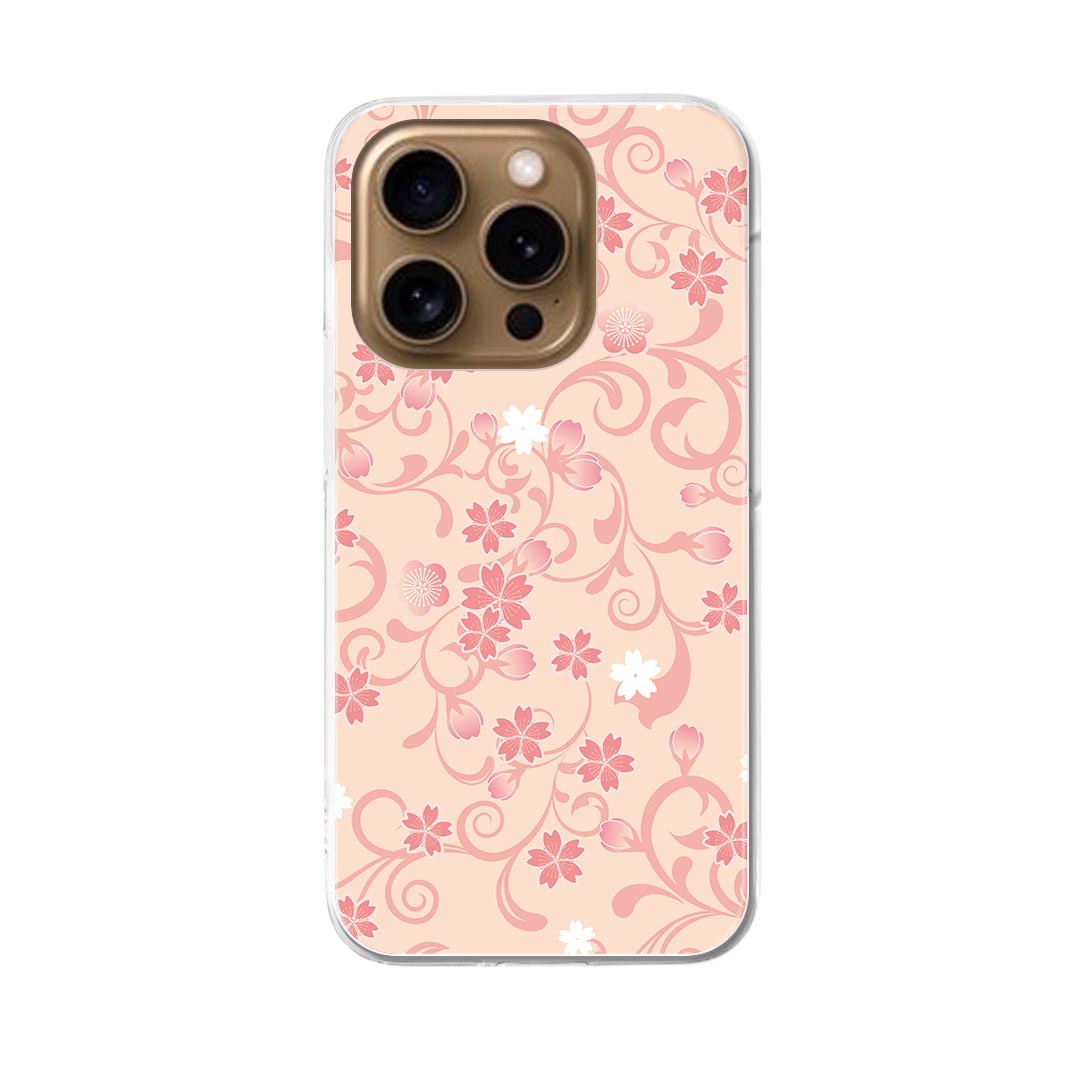 iPhone16pro 6.3インチ 専用 各キャリア iPhone 16 pro 共通対応 ハード ケース iphone16pro 対応 ケース カバー 000126 桜　ピンク　花柄