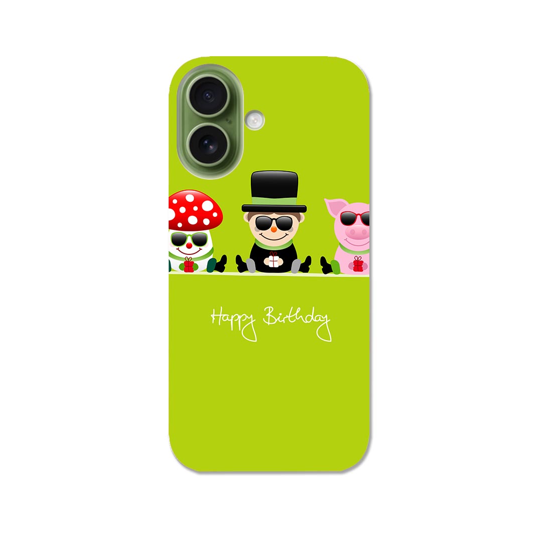 iPhone17 用 スマホカバー 各キャリア 共通対応 ケース カバー ハードケース 008295 サングラス　キャラクター　イラスト　黄緑