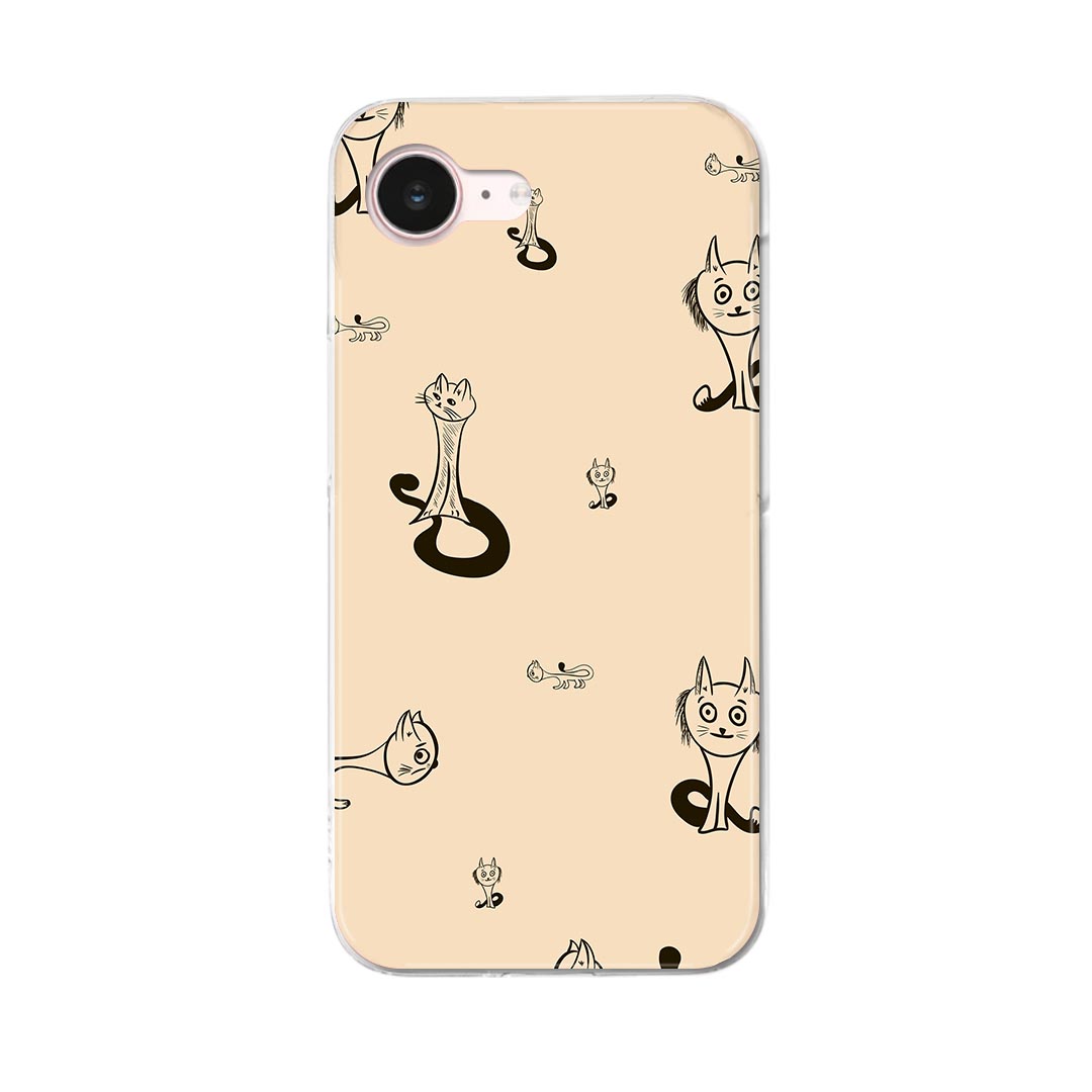 iPhone 17e 用 各キャリア 共通対応 iphone17e スマホカバー ケース カバー ハードケース 008404 ネコ　猫　トランペット　イラスト