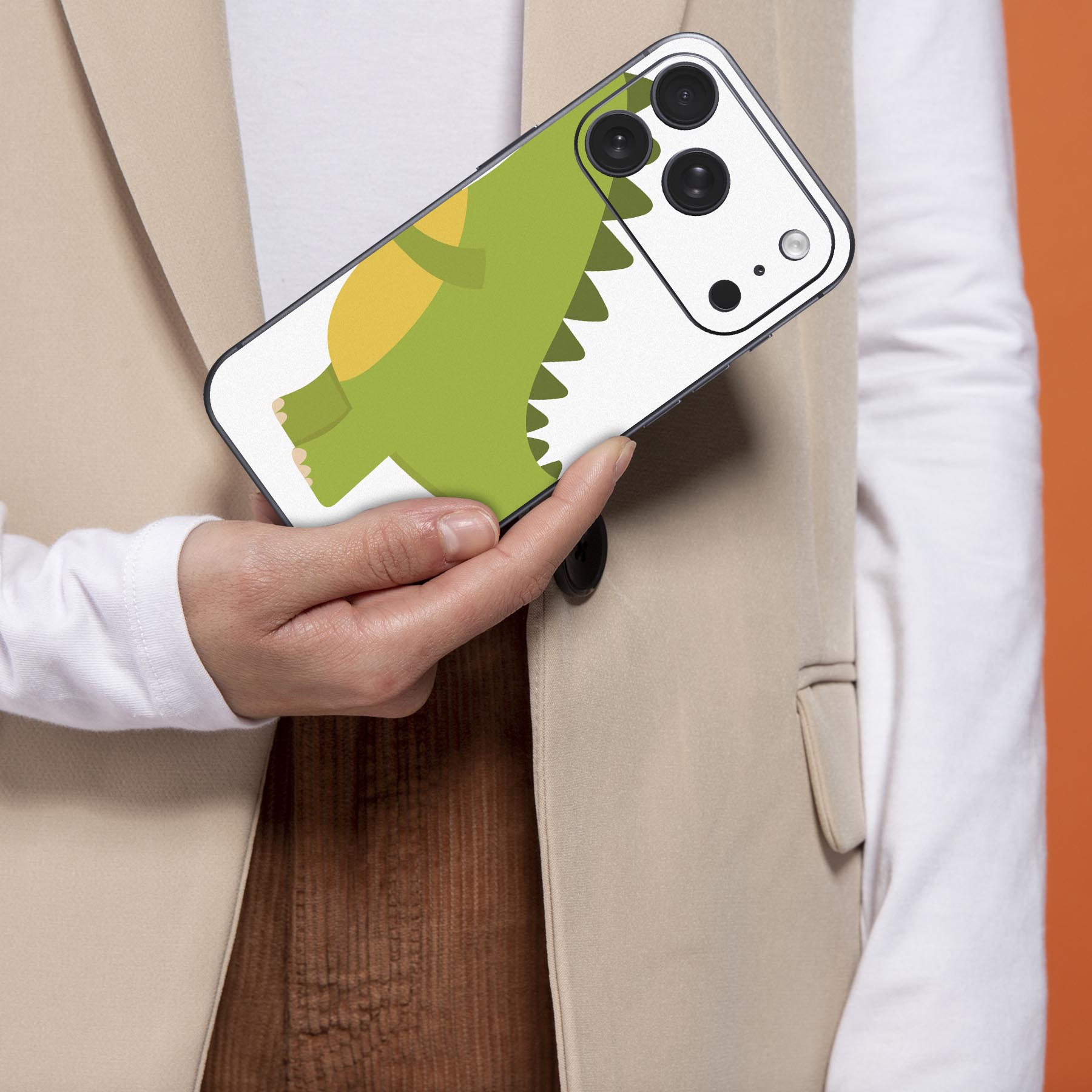 iPhone 用 デザインスキンシール 対応 2枚入り カバー デコレーション アクセサリー デコシール 高品質再剥離性シート 017740 Dinosaurs　恐竜