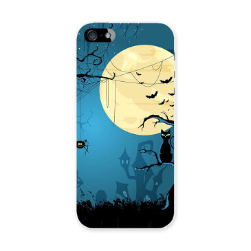 iphone5au iPhone 5 アイフォーン APPLE au エーユー スマホ カバー ケース スマホケース スマホカバー TPU ソフトケース ハロウィン　夜　猫　クモ アニマル 000061