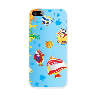 iphone5au iPhone 5 アイフォーン APPLE au エーユー スマホ カバー ケース スマホケース スマホカバー TPU ソフトケース 海　魚 アニマル 001354