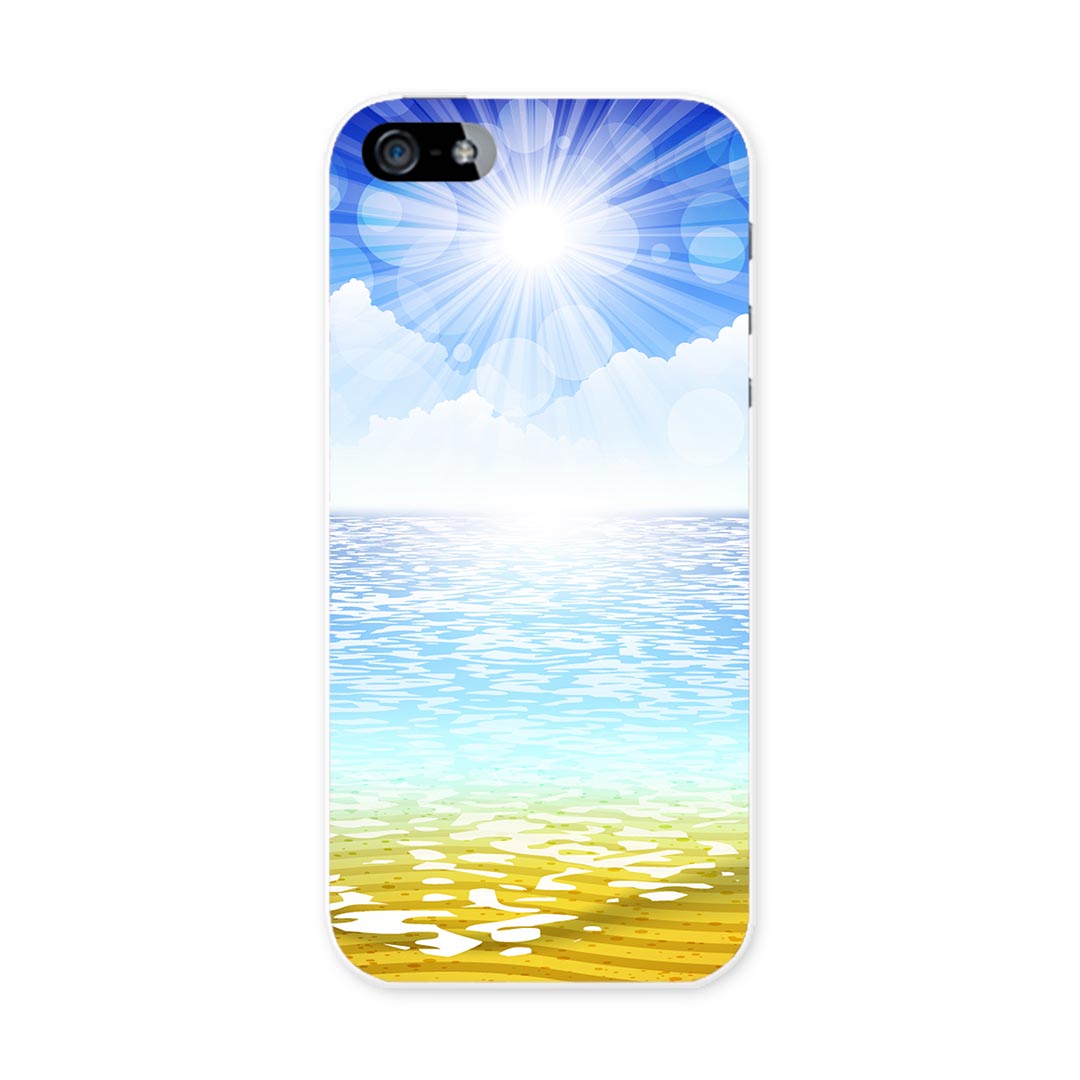 iphone5au iPhone 5 アイフォーン APPLE au エーユー スマホ カバー ケース スマホケース スマホカバー TPU ソフトケース 海　太陽　砂浜 その他 001374