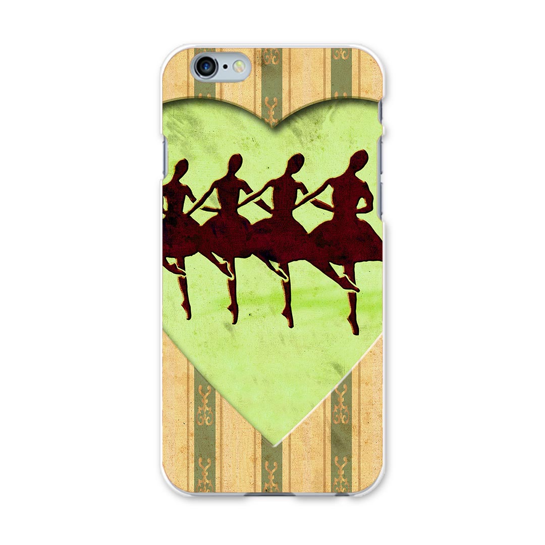 iPhone6plus iPhone6 plus アイフォーン APPLE softbank ソフトバンク スマホ カバー ケース スマホケース スマホカバー TPU ソフトケース バレエ　ハート　ストライプ　黄緑 ユニーク 007319