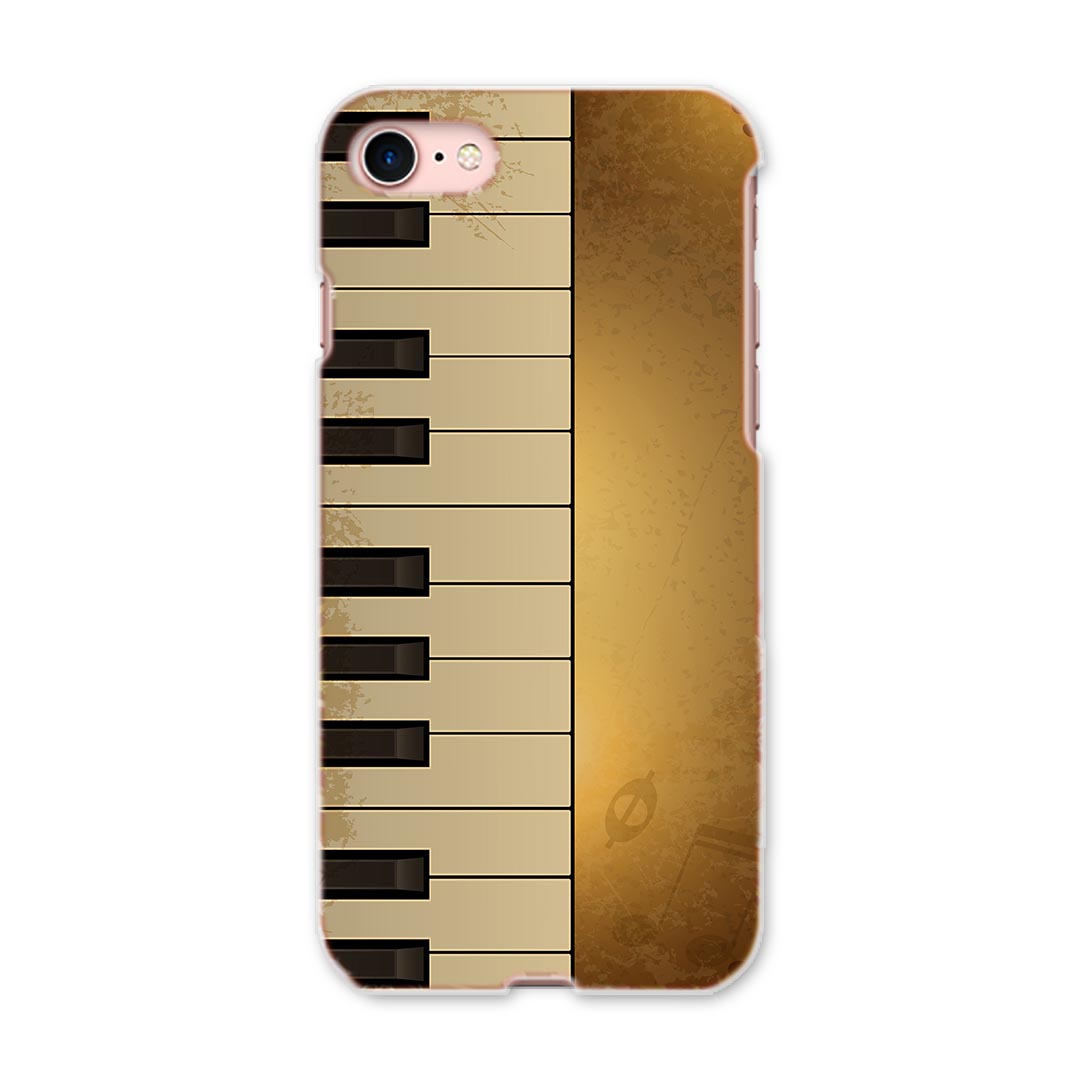 iPhone SE ケース 第2世代 / 第3世代 iPhone 7 / iPhone 8 対応ケース ケース スマホケース スマホカバー PC ハードケース 002549 ピアノ 音楽 ゴールド