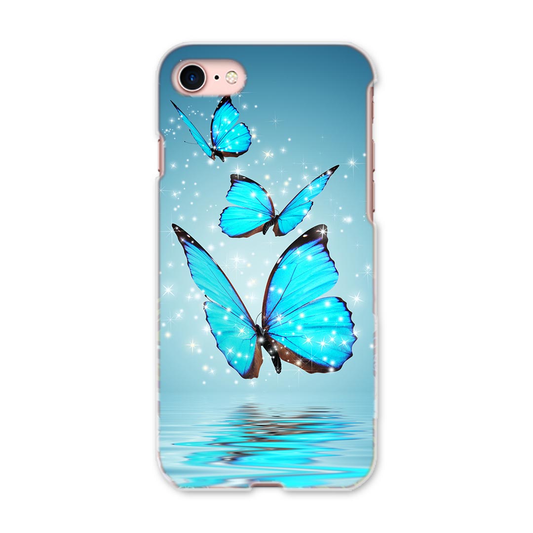 iphone8 iphone 8 softbank ソフトバンク スマホ カバー ケース スマホケース スマホカバー PC ハードケース 002820 蝶　青　写真