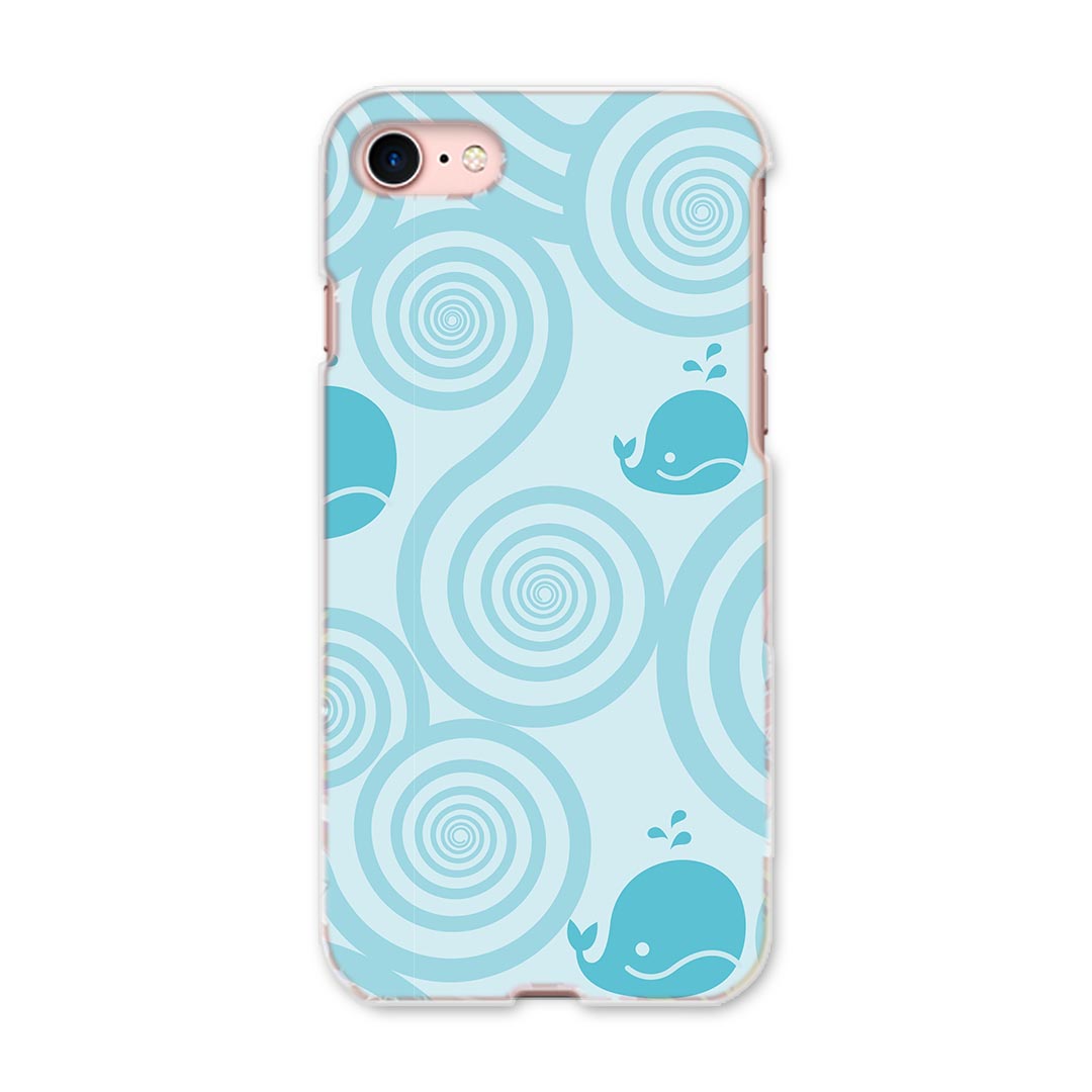 iphone8 iphone 8 softbank ソフトバンク スマホ カバー ケース スマホケース スマホカバー PC ハードケース 003931 くじら　動物　水色