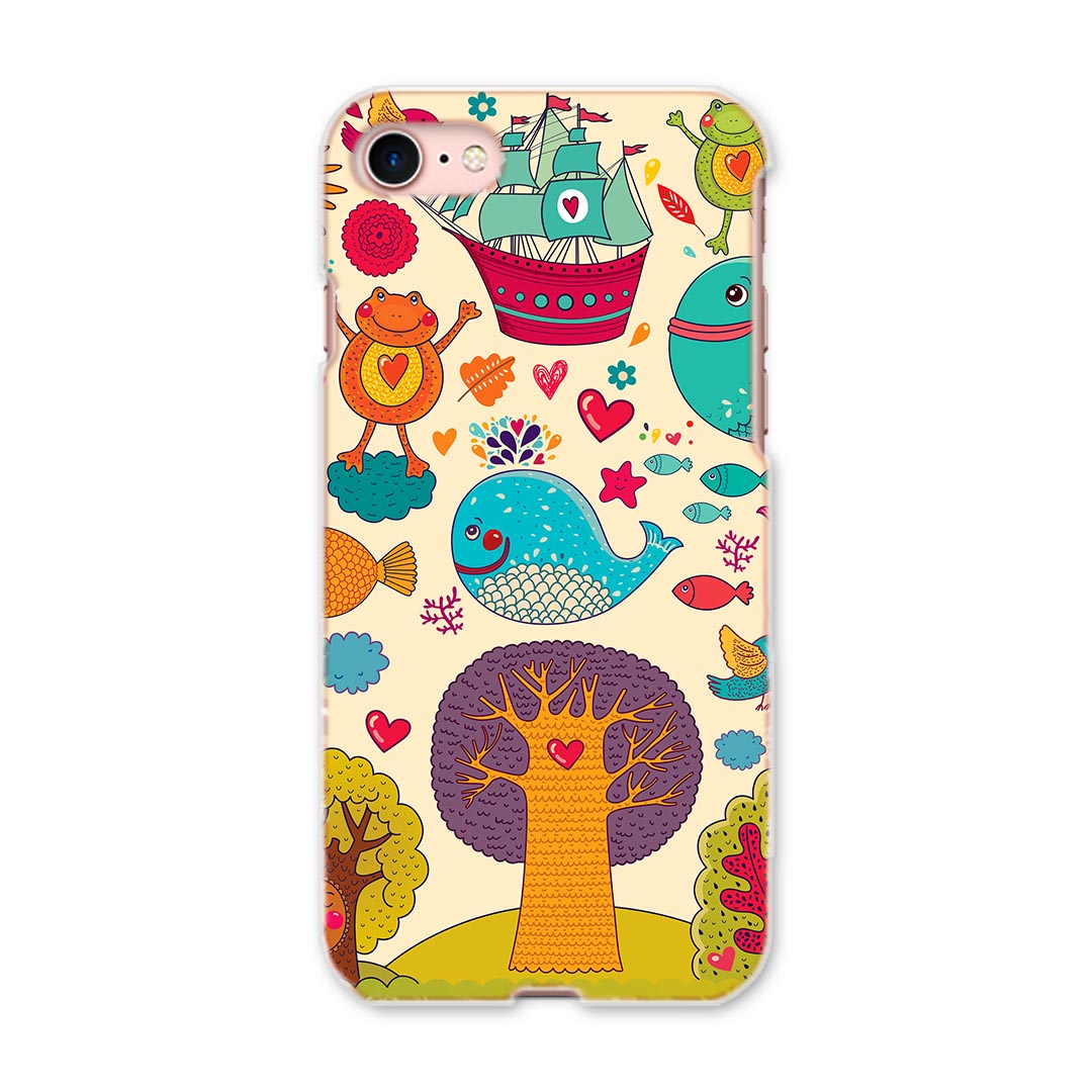 iphone7 iphone 7 softbank ソフトバンク スマホ カバー ケース スマホケース スマホカバー PC ハードケース くじら　カエル　イラスト ラブリー 005298