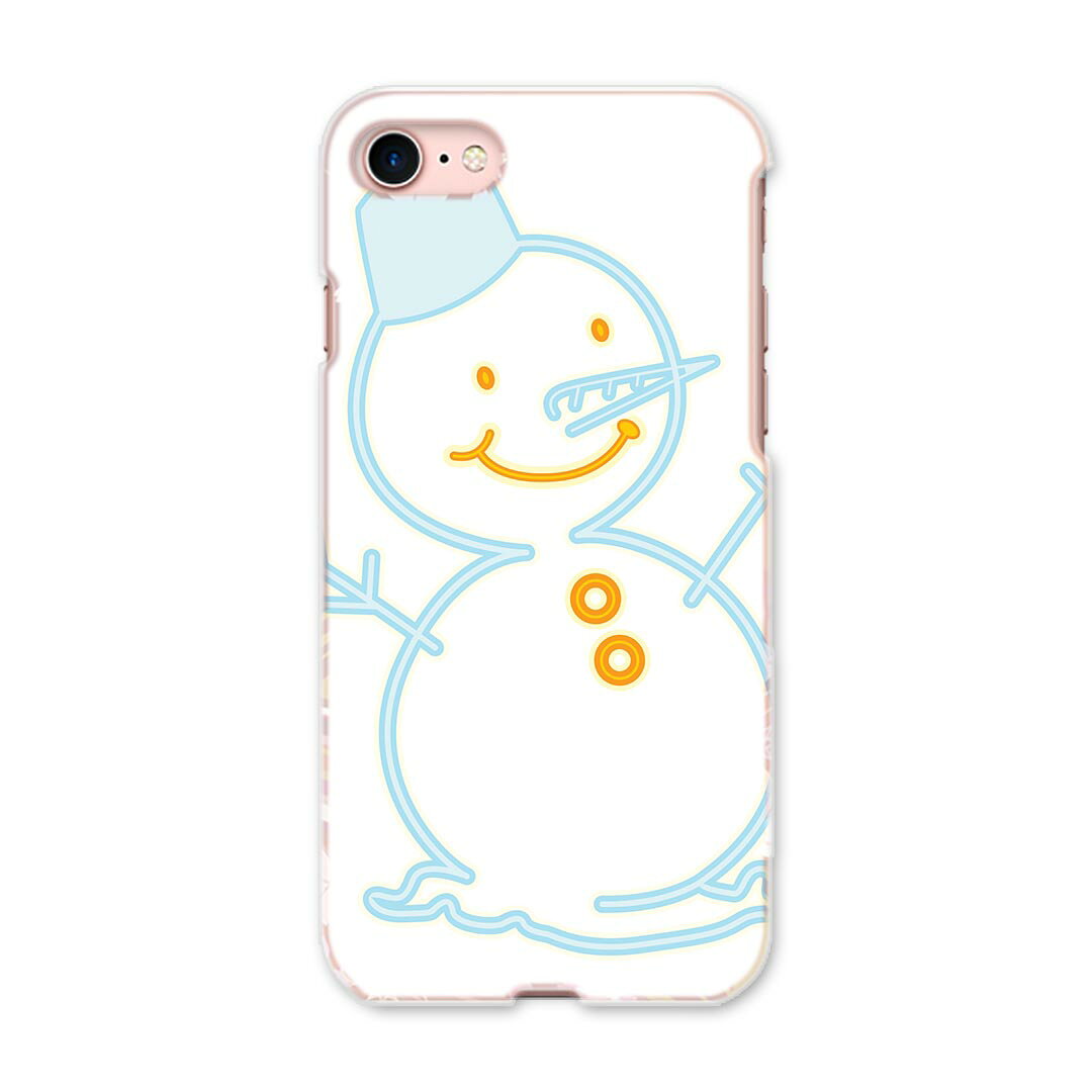 iphone8 iphone 8 アイフォーン softbank ソフトバンク スマホ カバー スマホケース スマホカバー PC ハードケース 010008 クリスマス　雪　雪だるま