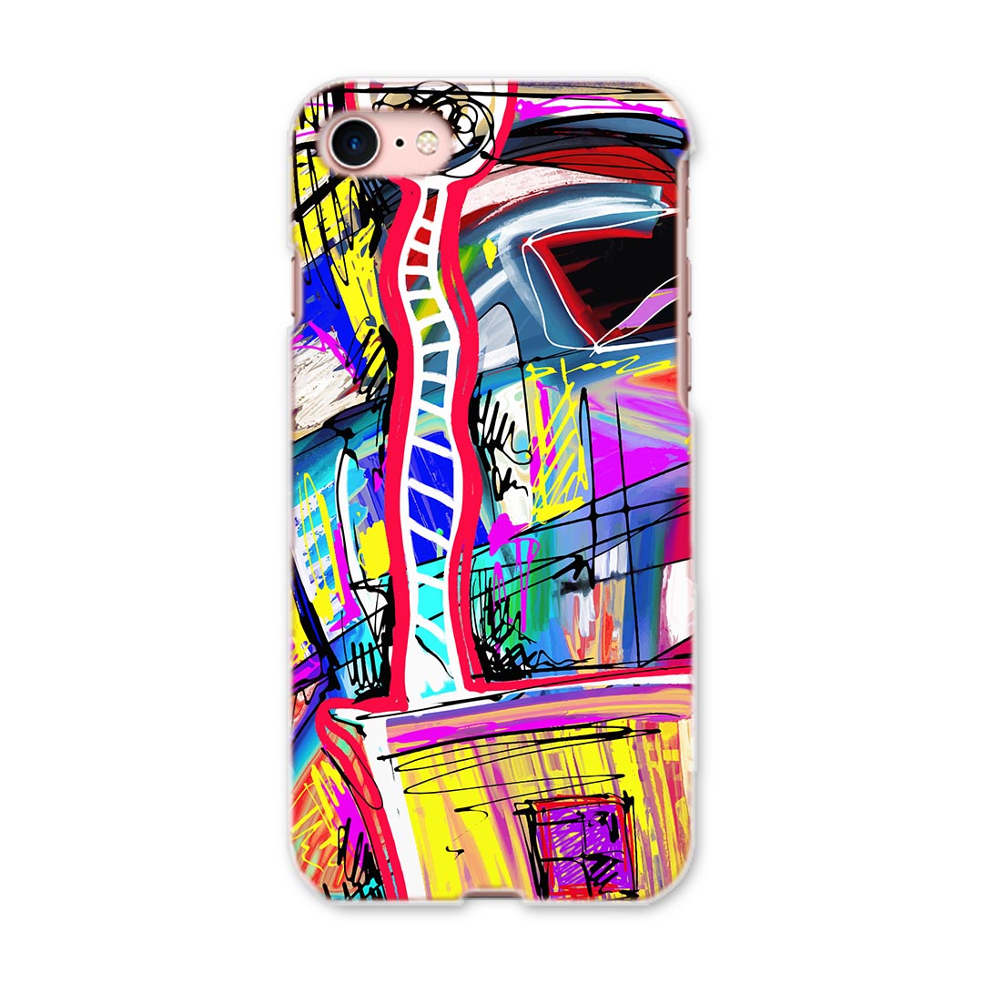 iphone8 iphone 8 アイフォーン softbank ソフトバンク スマホ カバー スマホケース スマホカバー PC ハードケース 010271 カラフル　風景　ペイント