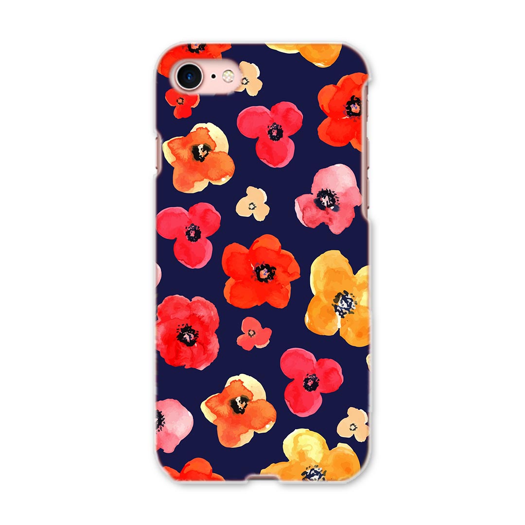 iphone8 iphone 8 アイフォーン softbank ソフトバンク スマホ カバー スマホケース スマホカバー PC ハードケース 010281 フラワー　花　赤　オレンジ